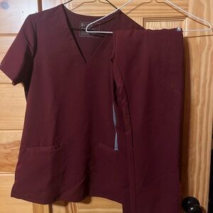 Women’s Burgundy Figs Scrubs Set